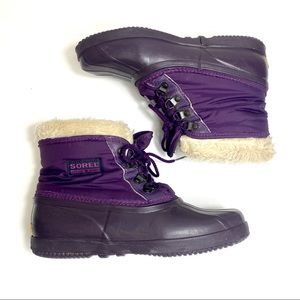 Sorel Women’s Size 8 Purple Fleece Lined Shearling Ankle Boots Booties Snow